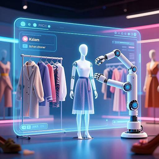 Futuristic AI Clothes Changer Interface