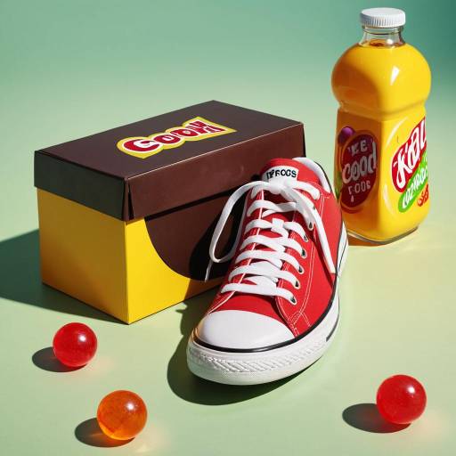 Still Life Featuring Shoes and Food Items