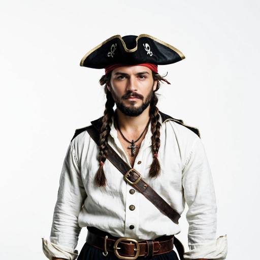 Man in Pirate Costume with Braided Hair