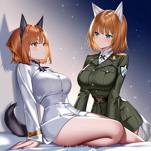 Illustration of Gundula rall, world witches series in the style of Ringeko-chan