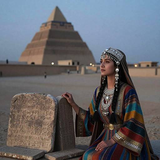 Assyrian Girl with Silver Headpiece