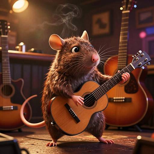 Rat Jamming in Cozy Jazz Bar