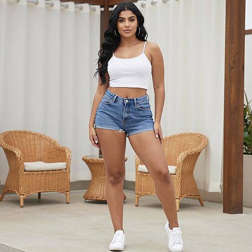 Confident Young Woman in Casual Outfit