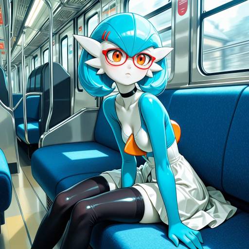 Shiny Gardevoir in a Train Interior