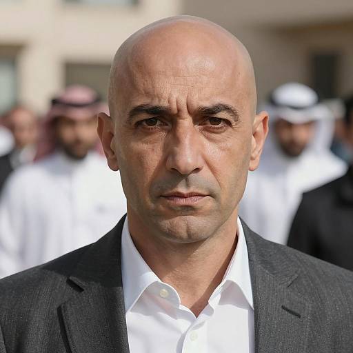 Serious Bald Businessman Close-up Portrait
