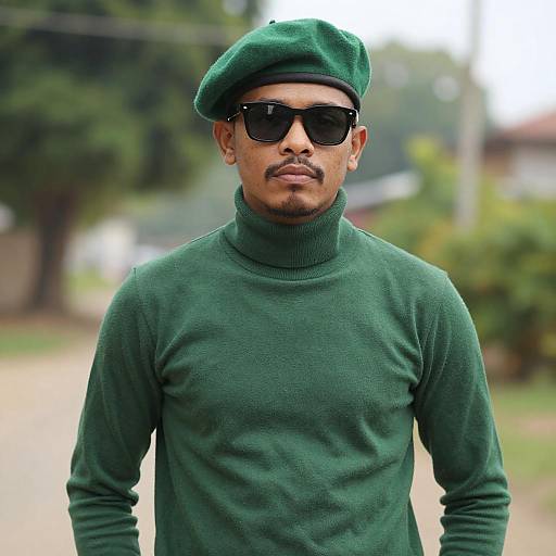 Stylish Portrait of a Green-Themed Man