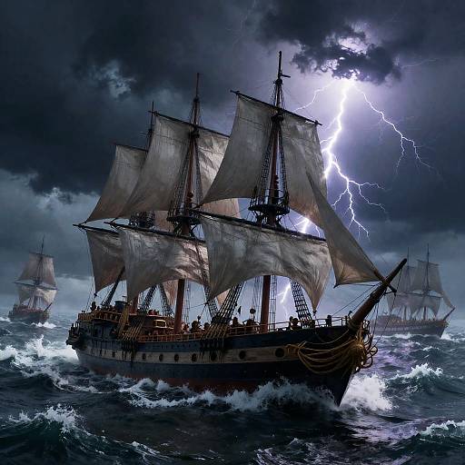 Cinematic Historic Naval Storm Battle