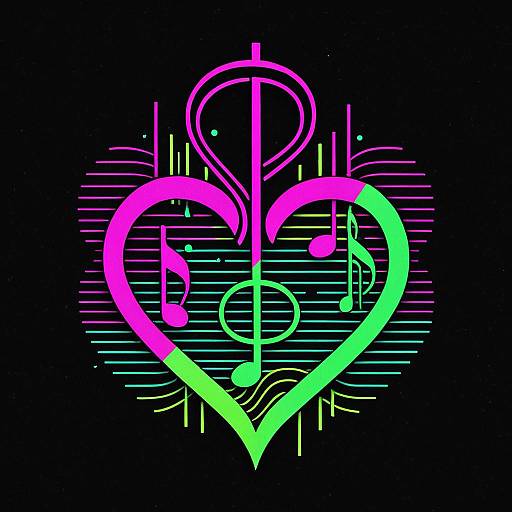 Magenta Lime Cyberdelic Treble Clef Logo