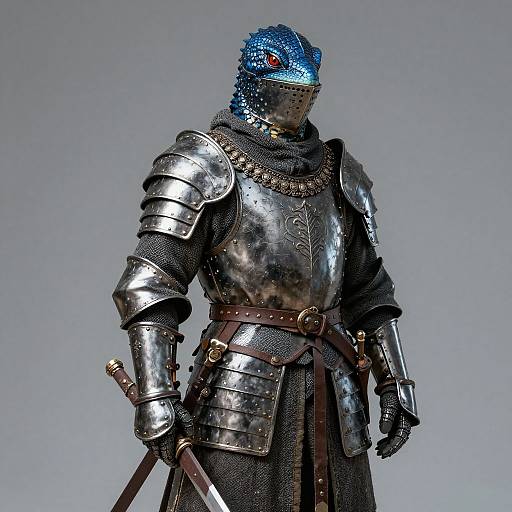 Hyper-Realistic Medieval Lizard Warrior