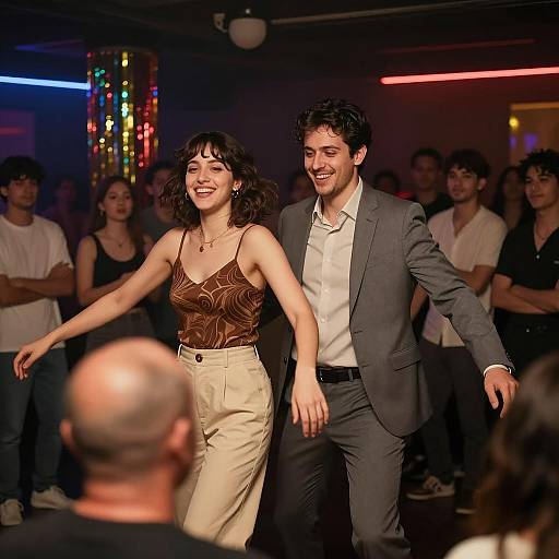 Joyful Dance in a Dim Nightclub