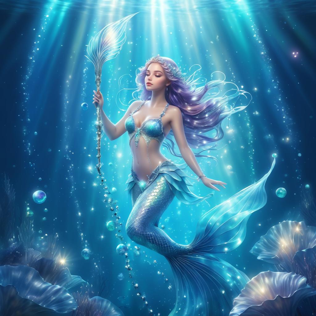 Ethereal Fantasy Mermaid Underwater Art