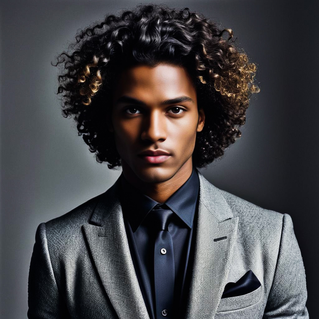 Stylish Portrait of Dark-Skinned Male Model