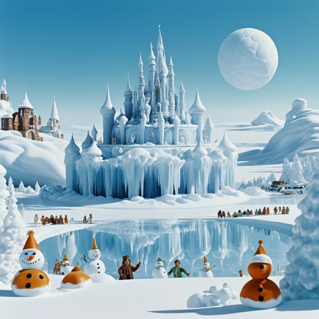 Epic 70s Ice Castle Adventure Scene