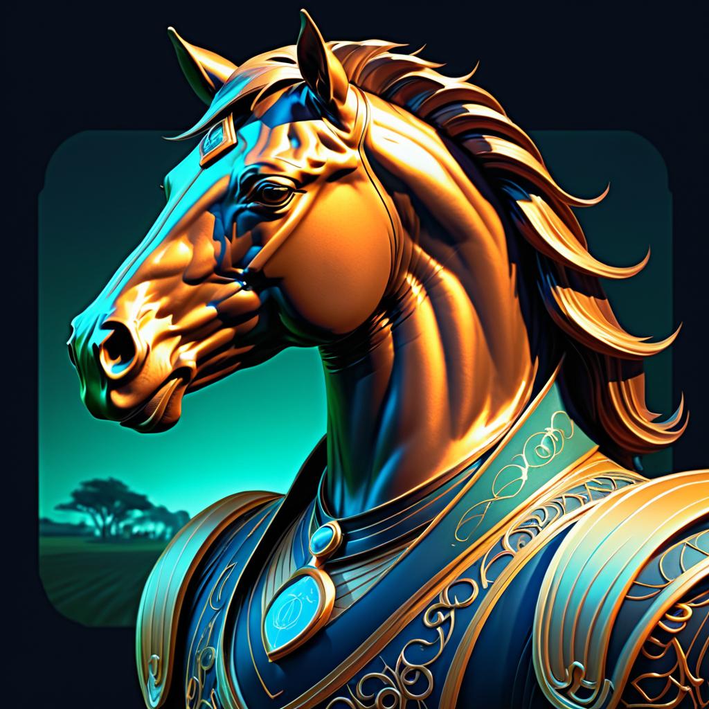 Elegantly Intricate Retro Horse Portrait