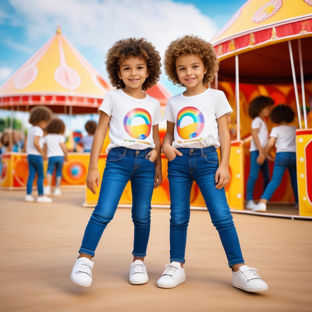 Curly-Haired Kids Enjoying Carnival Fun