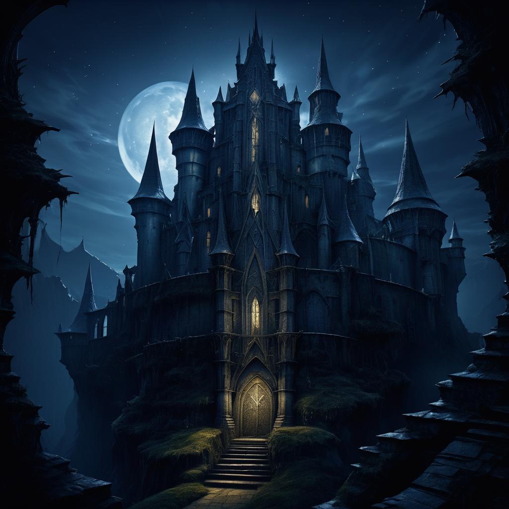 Mystical Dark Fantasy Stronghold Illustration