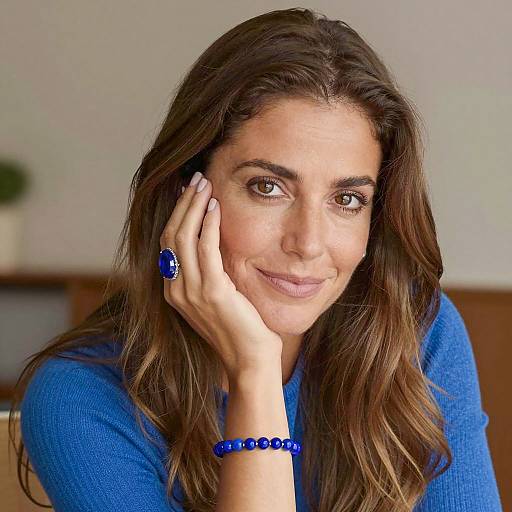 Portrait of a Woman in Blue Attire