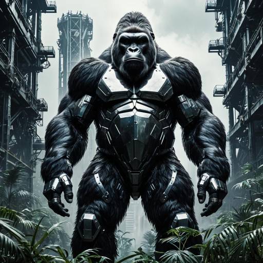 Polished Steel Gorilla in a Steel Jungle