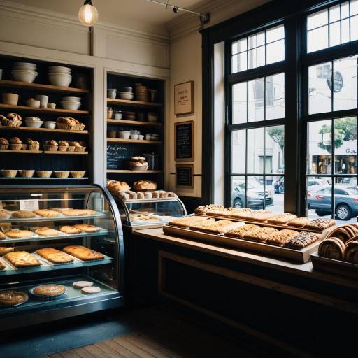 Artisan Bakery Interior with Pastries