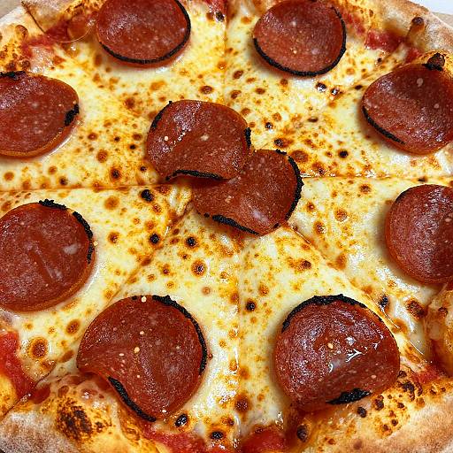 Close-Up of Crispy Pepperoni Pizza