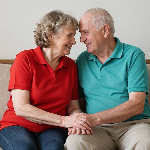 Elderly Couple Sharing Tender Moment