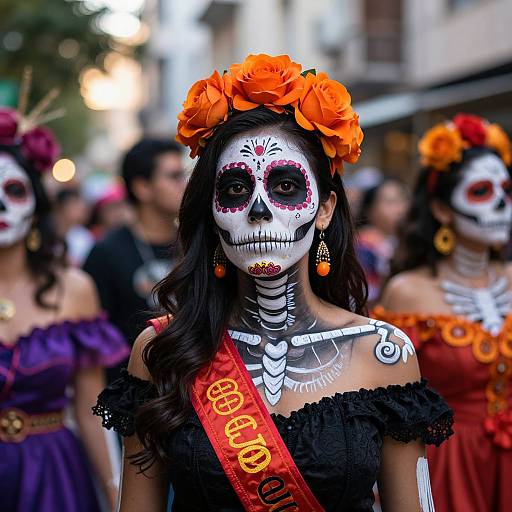 Day of the Dead Woman with Skull Makeup