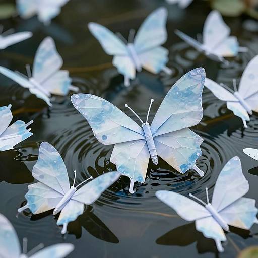 Giant Origami Butterflies Revealing Memories