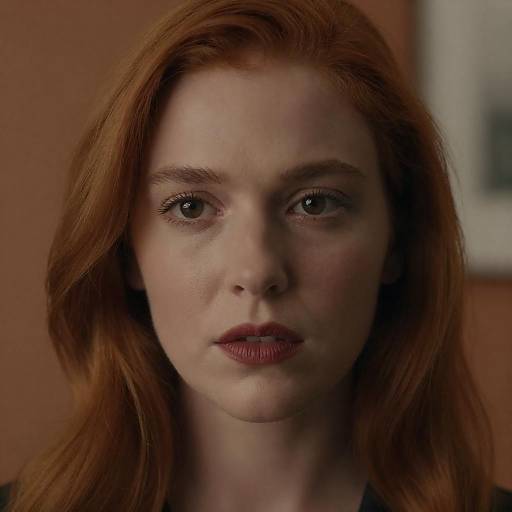 Close-Up Portrait of Red-Haired Woman