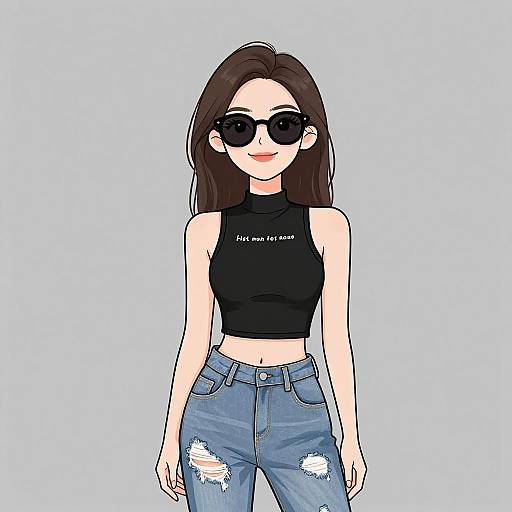 Smiling Woman in Casual Chic Outfit