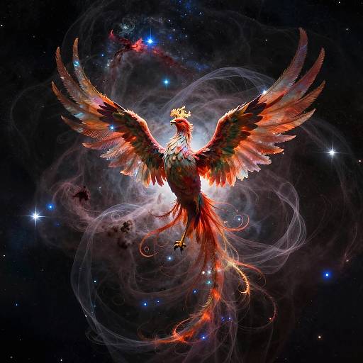 Ethereal Nebula Phoenix Portrait