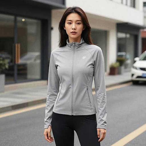 Woman in Grey Activewear Jacket