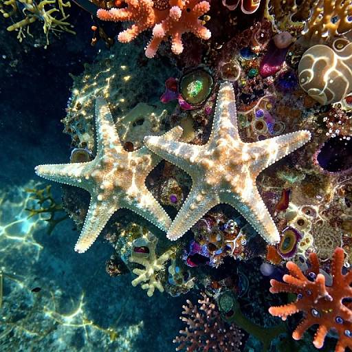 Klimt-inspired Underwater Starfish Lovers