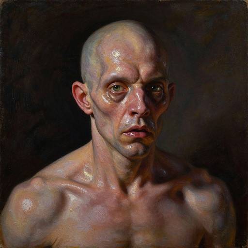 Bizarre Mutated Portrait in Oil