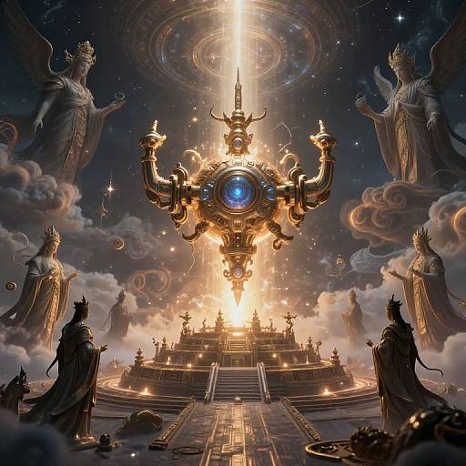 Celestial Battlefield with Divine Artifact