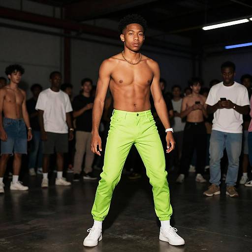 Trendy Street Dancer in Lime Green