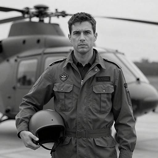 Moody Cinematic Military Helicopter Portrait