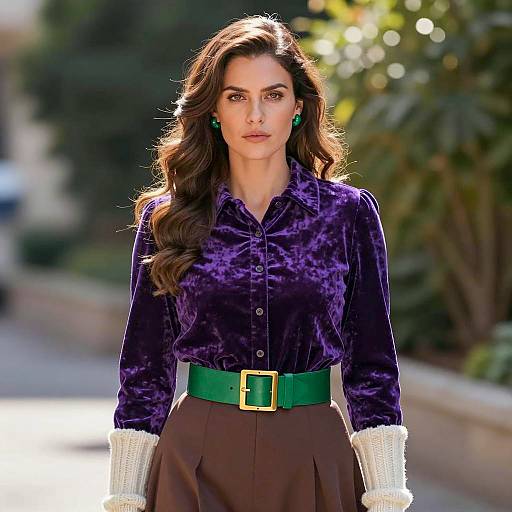 Elegant Velvet Tops Outdoor Fashion Shoot