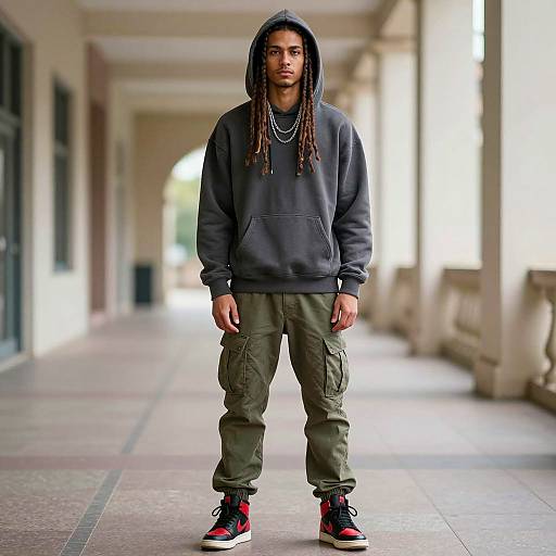 Urban Rave Fashion Portrait in Corridor