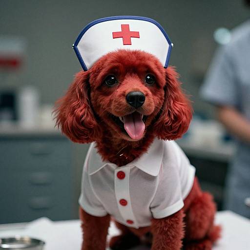 Cinematic Nurse Dog in Clinic Scene