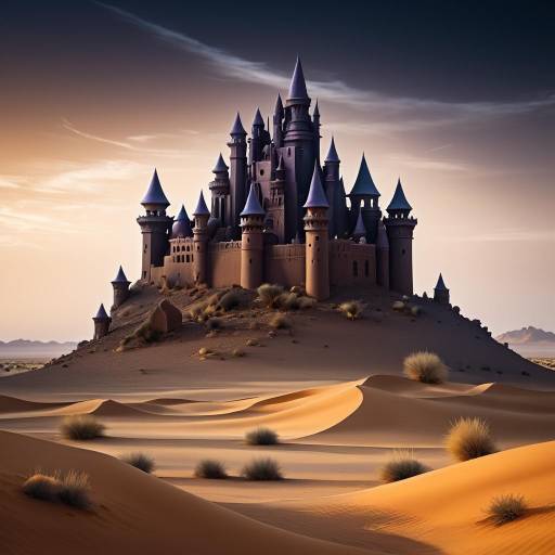 Dark Fairy Castle in Mystical Desert
