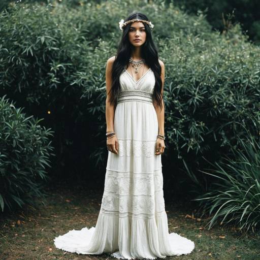 Elegant Boho Chic Wedding Dress Shot
