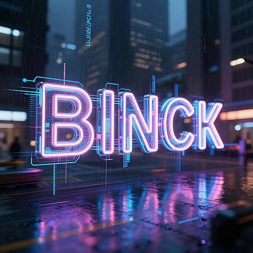 Cyberpunk Neon Suffix with Holograms