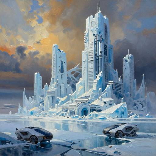 Futuristic Ruined Antarctic Cityscape