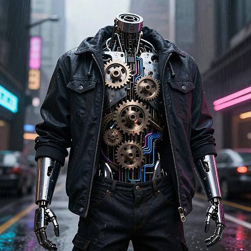 Humanoid Machine Shedding Artificial Clothing