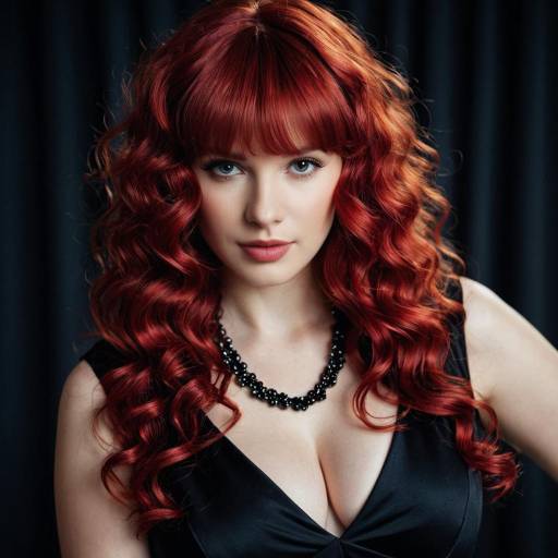 Stunning Girl with Red Curly Wig