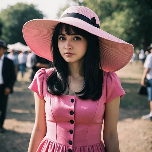 Stylish Woman in Pink Outdoor Costume