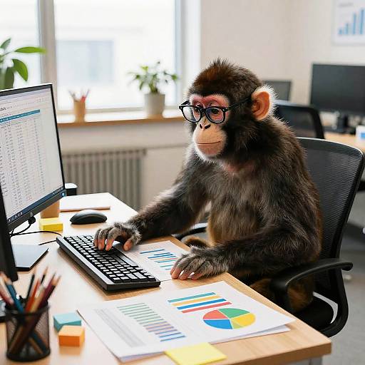 Spreadsheet Monkey Analyzing Data