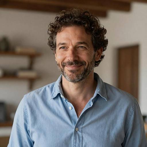 Warm Indoor Portrait of a Smiling Man