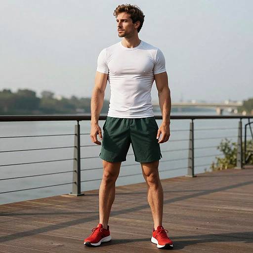 Athletic Man by Riverside Gym Deck