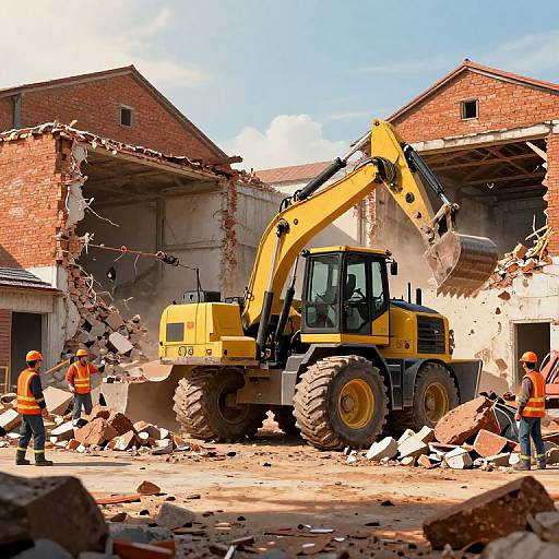 Vibrant Demolition Site Illustration